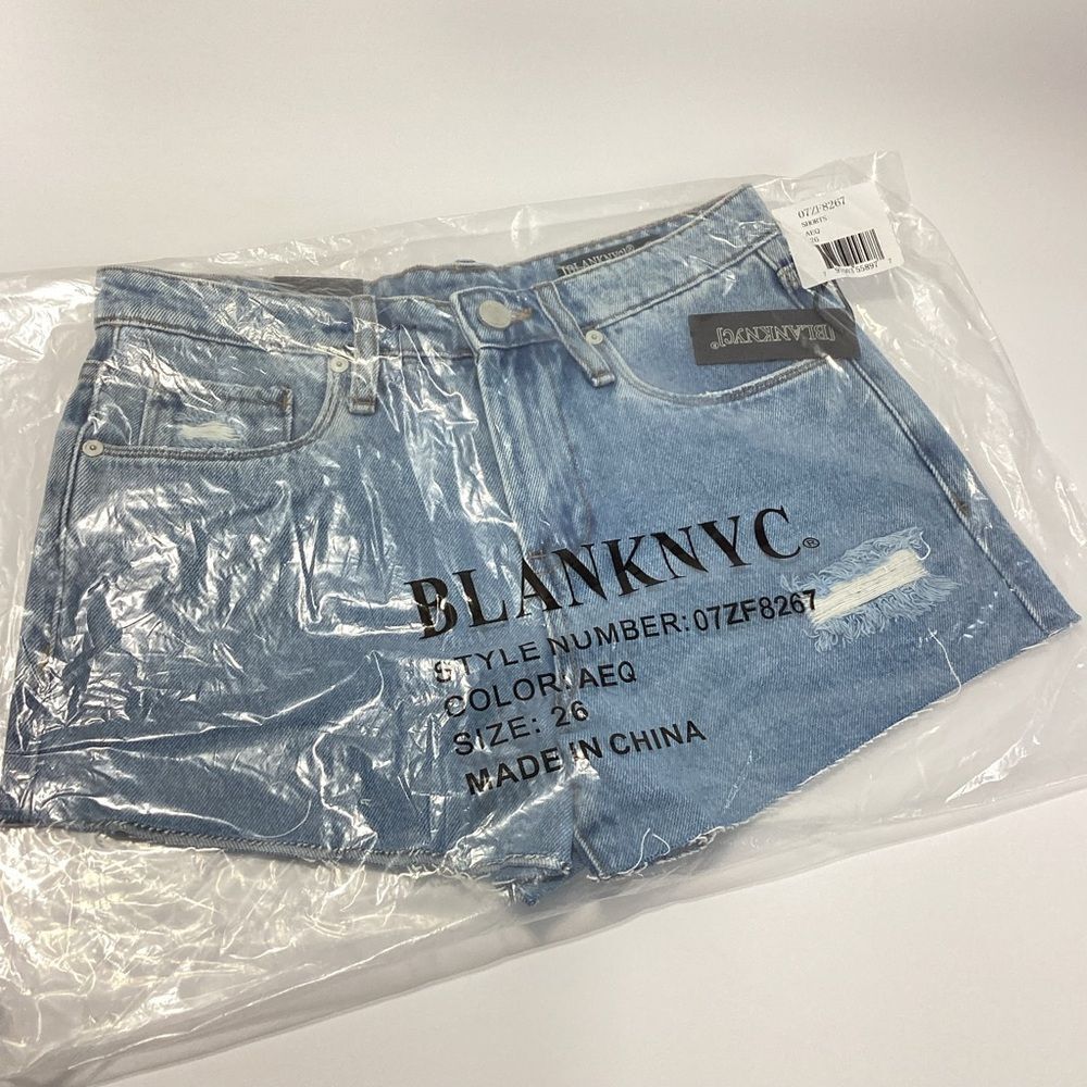 Blank NYC Cutoff Jean Shorts Size 26 The Barrow Vintage High Rise New In Package
